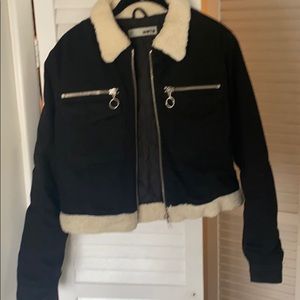 Topshop crop moto jacket